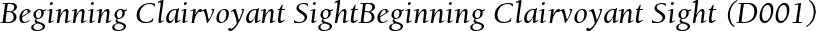 Beginning Clairvoyant SightBeginning Clairvoyant Sight (D001)