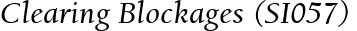 Clearing Blockages (SI057)