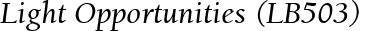 Light Opportunities (LB503)